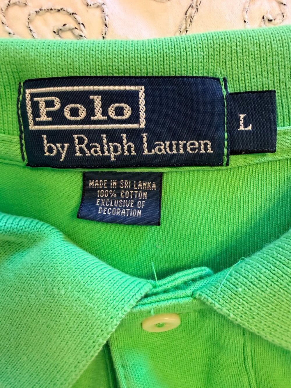 Polo Ralph Lauren Polo Shirt Mens L Lime Green Pink Pony Golf Preppy Cotton - Picture 4 of 10
